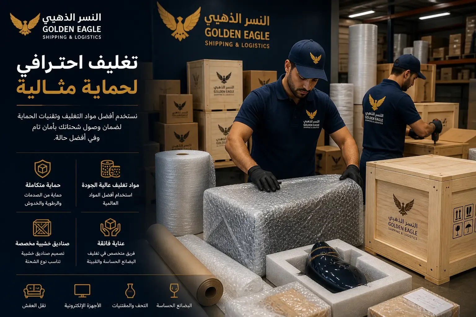 التغليف الاحترافي — النسر الذهبي