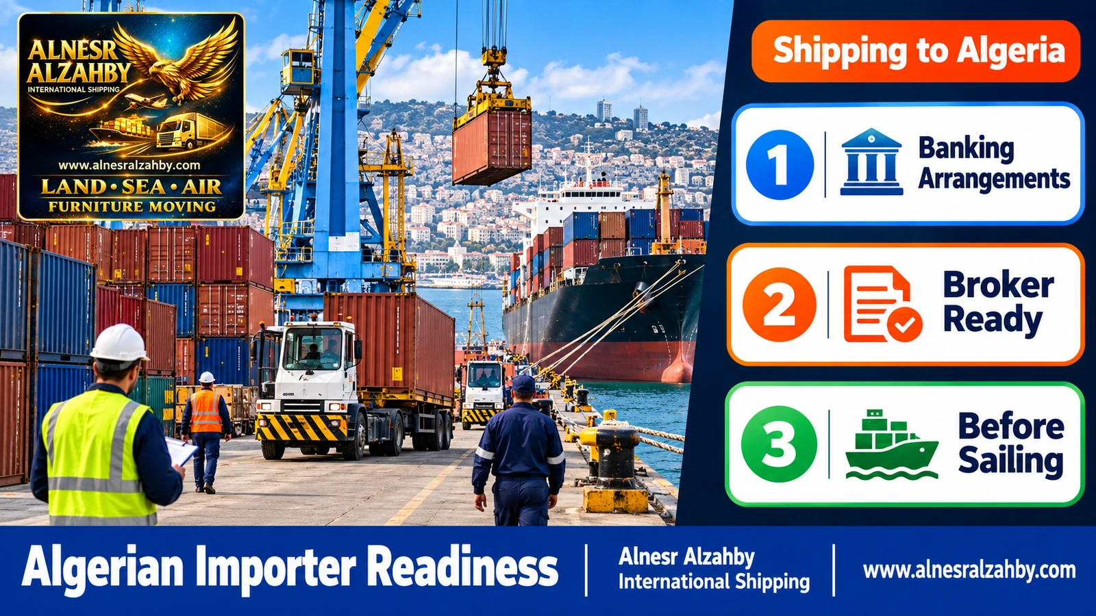 Containers at the port of Algiers waiting for clearance