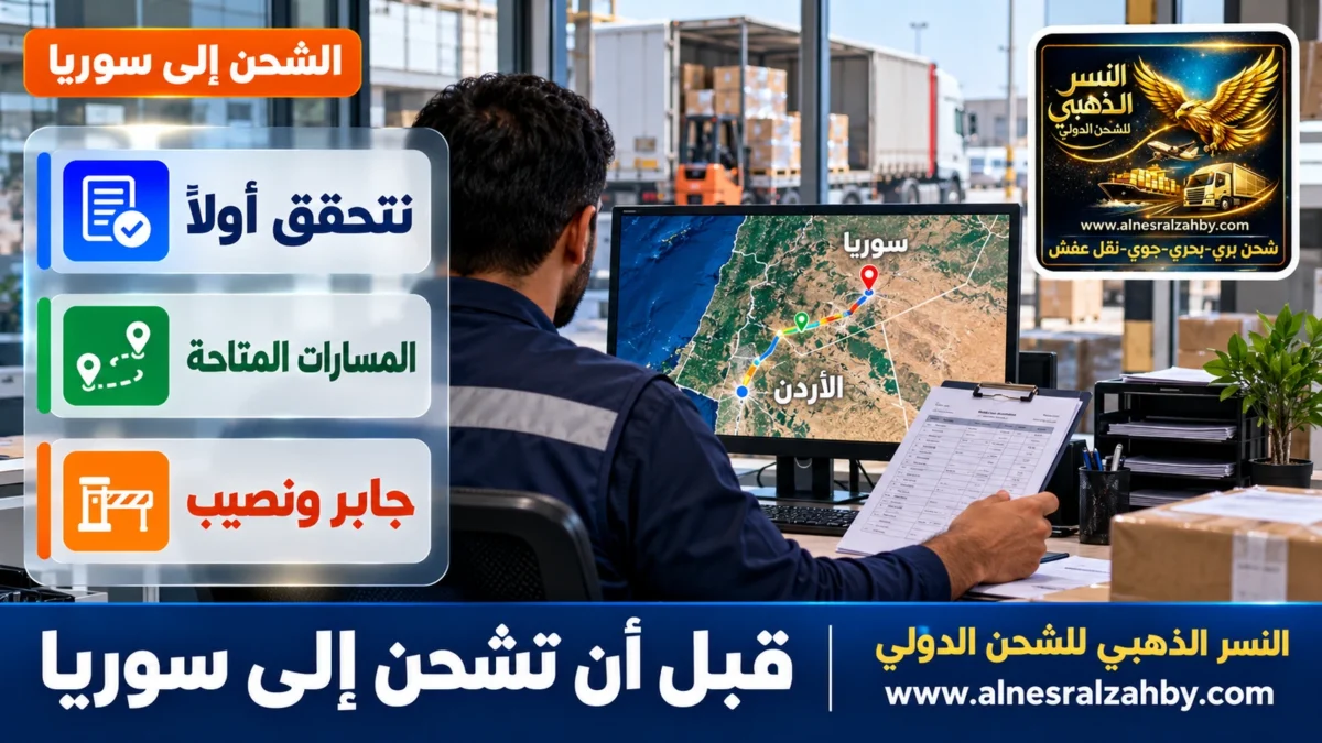 قبل أن تشحن إلى سوريا — النسر الذهبي للشحن الدولي
