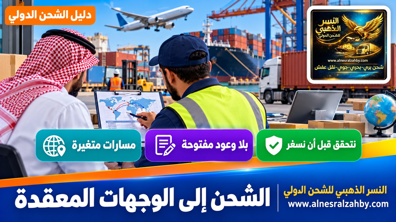 موظف شحن يراجع متطلبات وجهة دولية ويجهّز تسعيرة مفصّلة لعميل