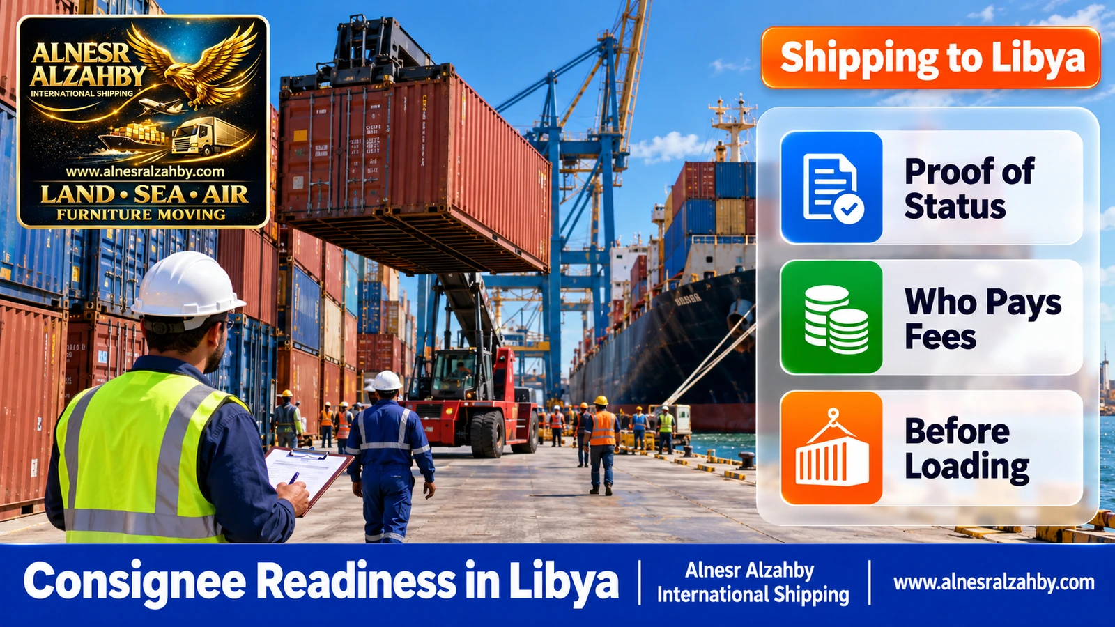 Containers at a Libyan port waiting for the consignee to complete the release