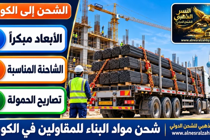 شحن مواد البناء للمقاولين في الكويت — النسر الذهبي للشحن الدولي