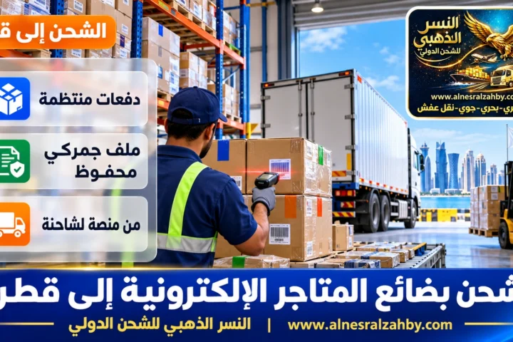 شحن بضائع المتاجر الإلكترونية إلى قطر — النسر الذهبي للشحن الدولي