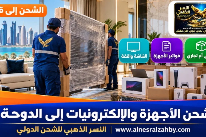 شحن الأجهزة والإلكترونيات إلى الدوحة — النسر الذهبي للشحن الدولي