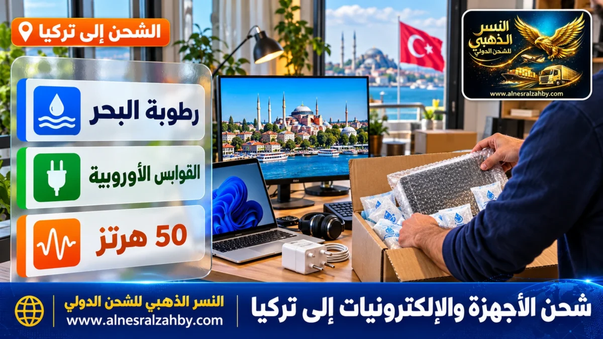 شحن الأجهزة والإلكترونيات إلى تركيا — النسر الذهبي للشحن الدولي