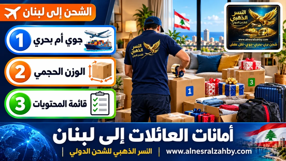 أمانات العائلات إلى لبنان — النسر الذهبي للشحن الدولي