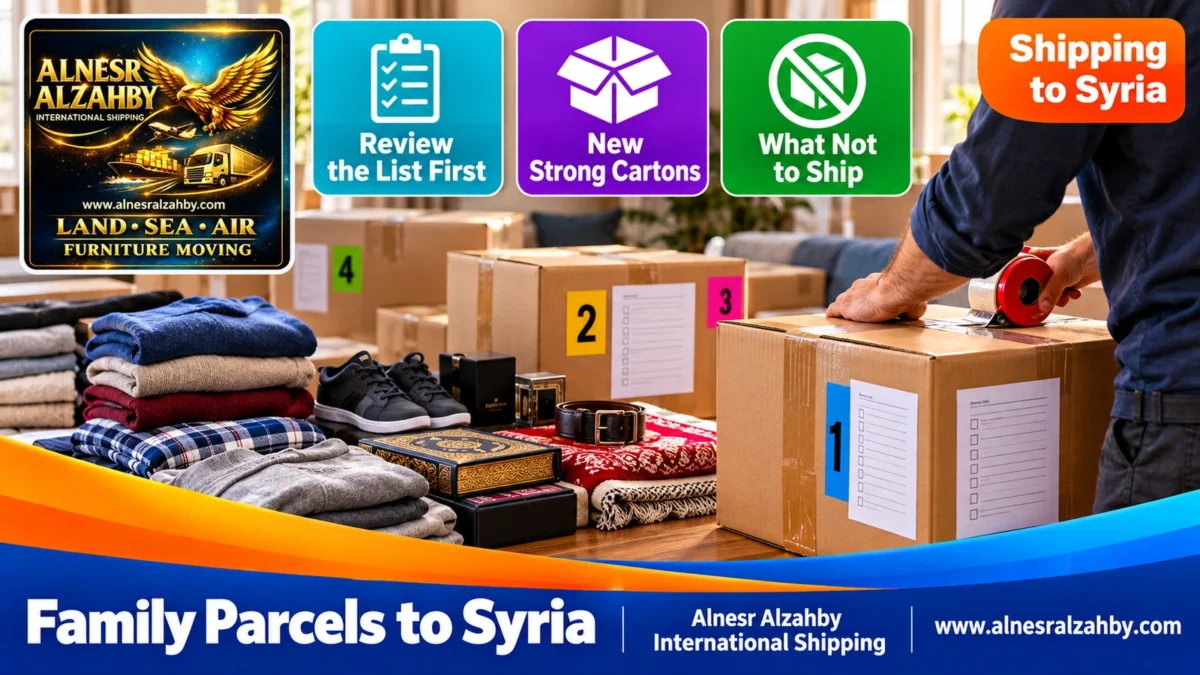 Family Parcels to Syria — Alnesr Alzahby International Shipping