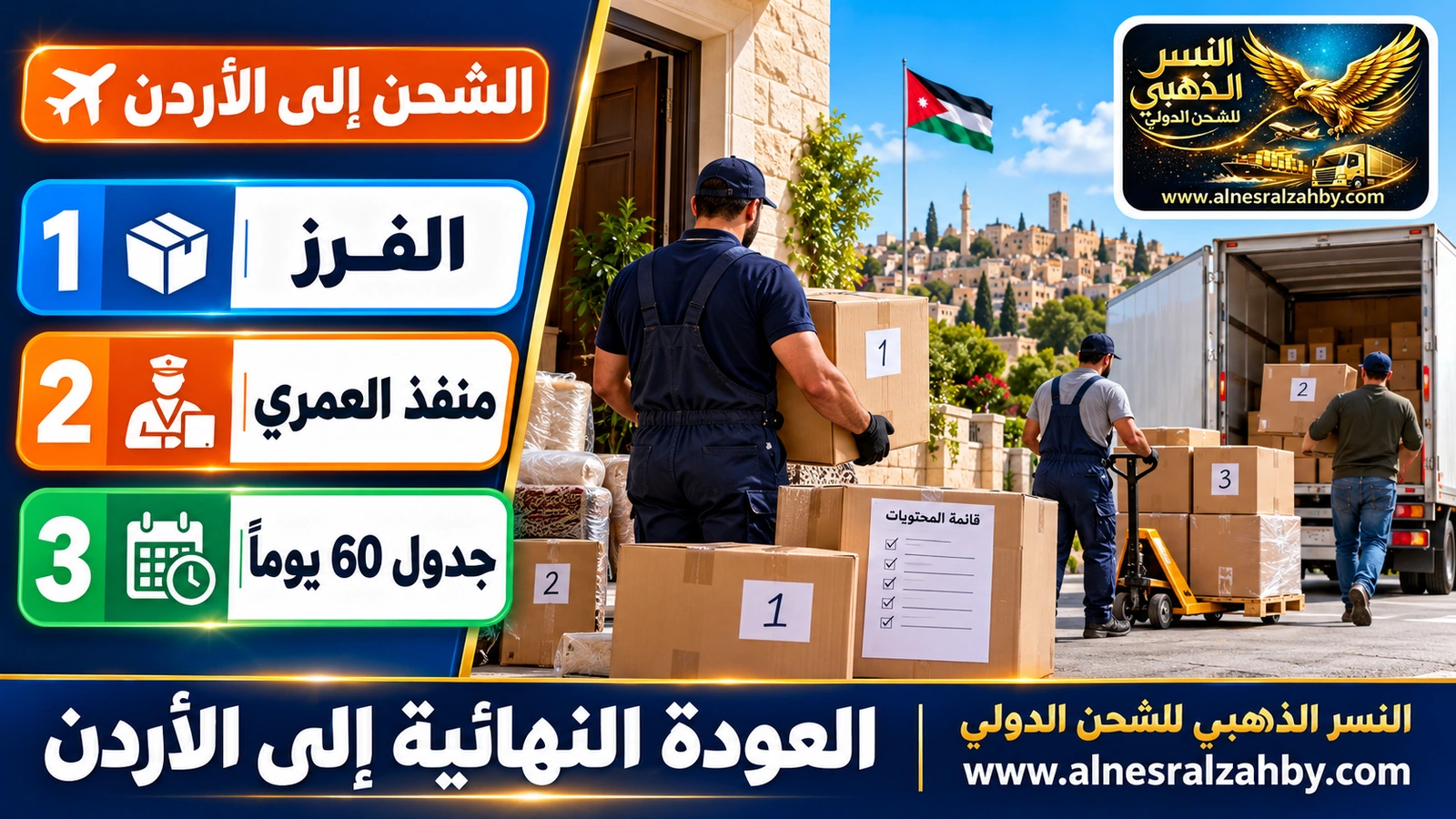 أسرة أردنية تجهز صناديق مرقمة للعودة النهائية مع قائمة محتويات