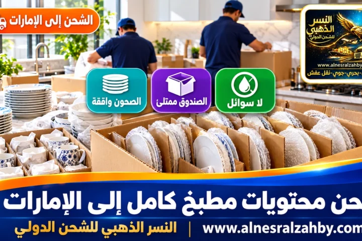 شحن محتويات مطبخ كامل إلى الإمارات — النسر الذهبي للشحن الدولي