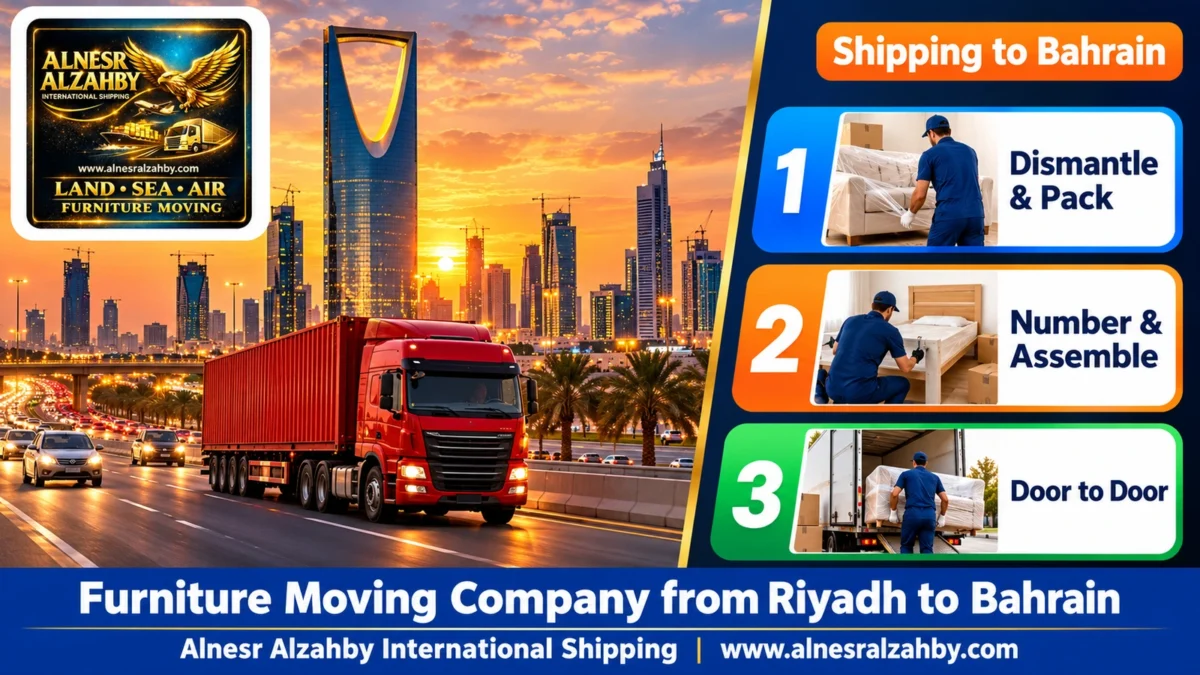 Furniture Moving Company from Riyadh to Bahrain — Alnesr Alzahby International Shipping