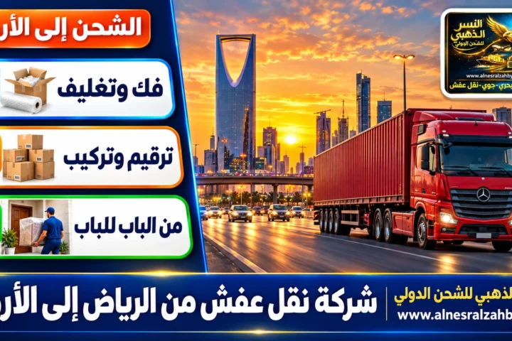 شركة نقل عفش من الرياض إلى الأردن — النسر الذهبي للشحن الدولي
