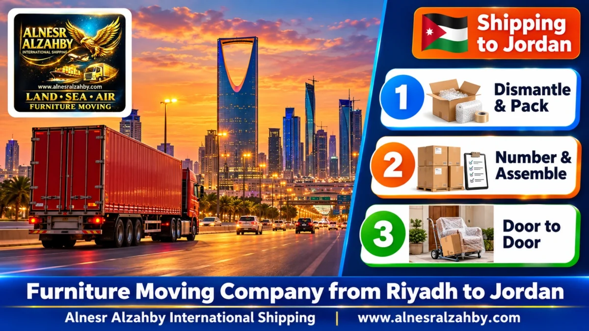 Furniture Moving Company from Riyadh to Jordan — Alnesr Alzahby International Shipping