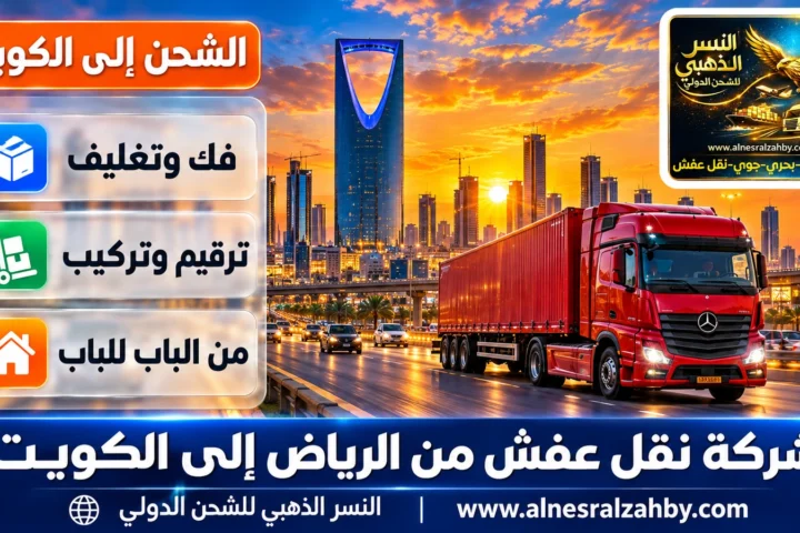 شركة نقل عفش من الرياض إلى الكويت — النسر الذهبي للشحن الدولي
