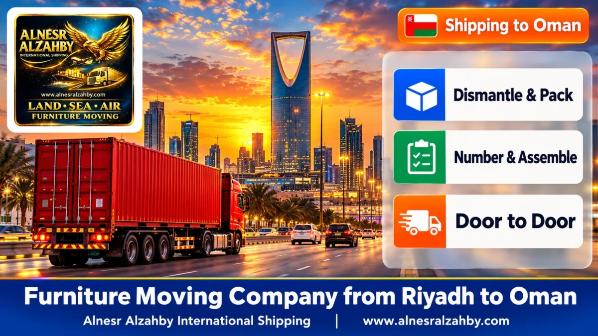Furniture Moving Company from Riyadh to Oman — Alnesr Alzahby International Shipping