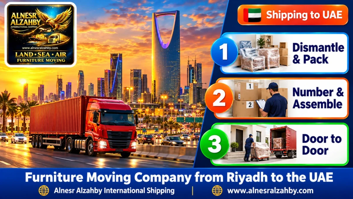 Furniture Moving Company from Riyadh to the UAE — Alnesr Alzahby International Shipping
