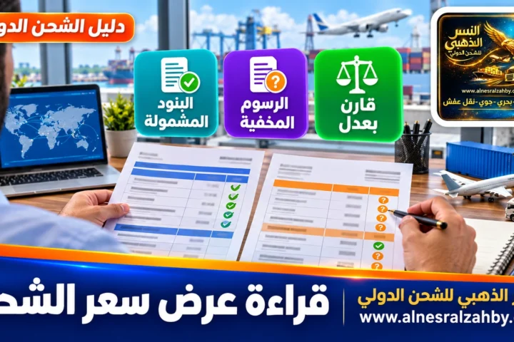 قراءة عرض سعر الشحن — النسر الذهبي للشحن الدولي