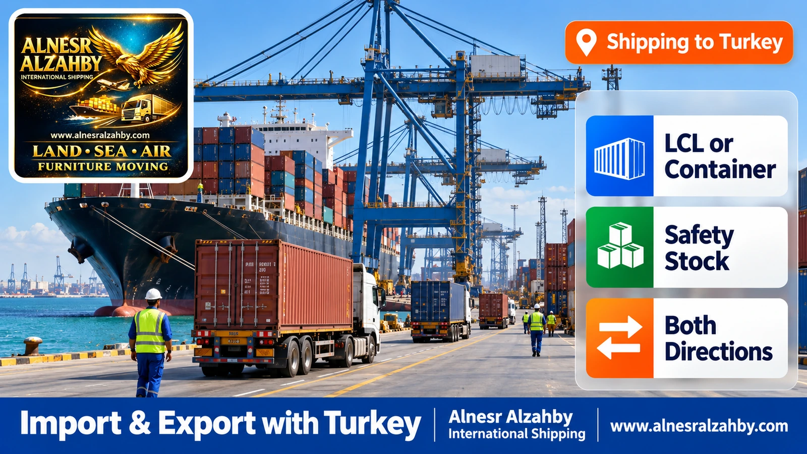 Commercial containers at Jeddah Islamic Port bound for Turkey