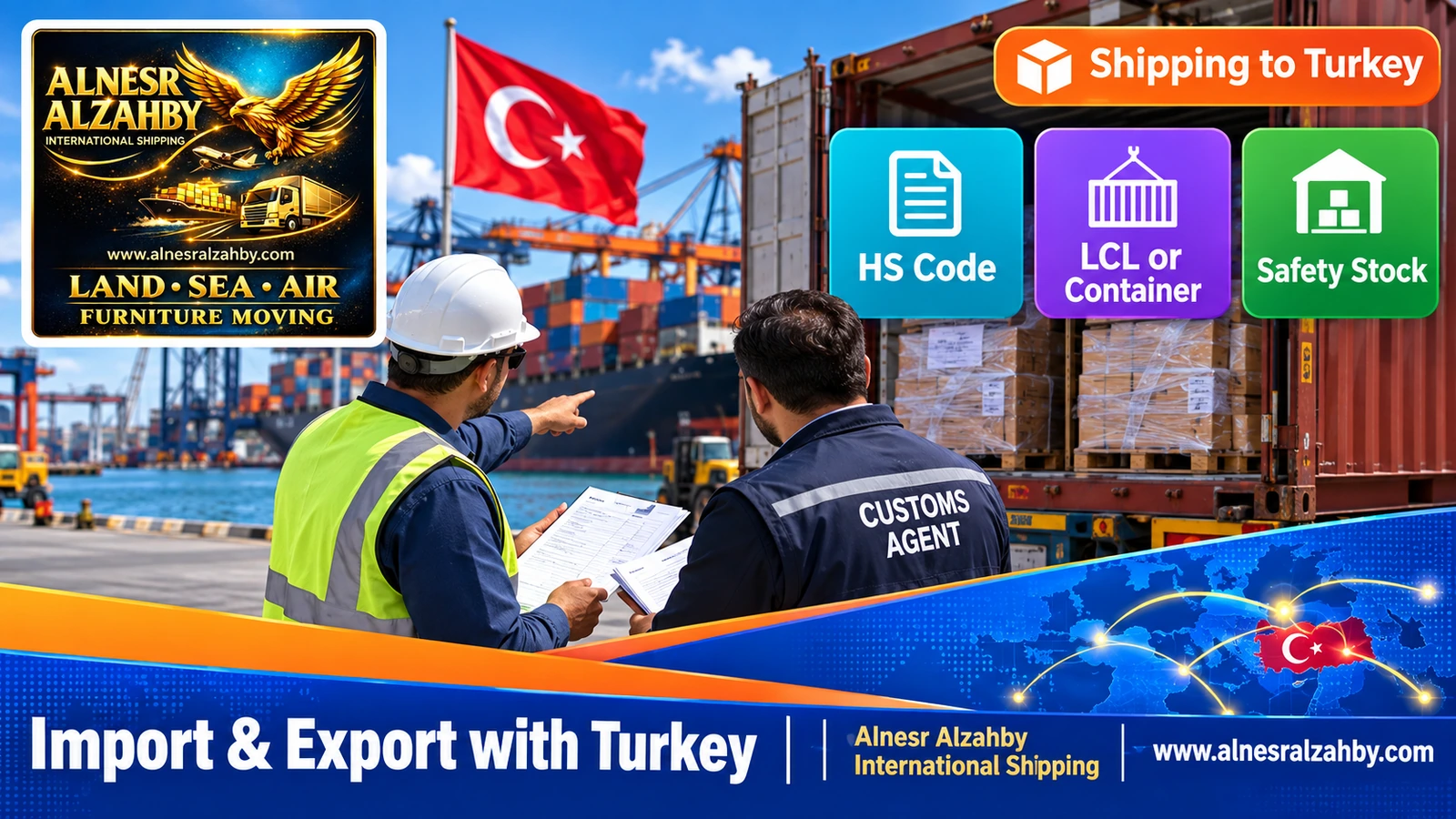 A trader reviewing documents of a shipment imported from Turkey with a clearance agent