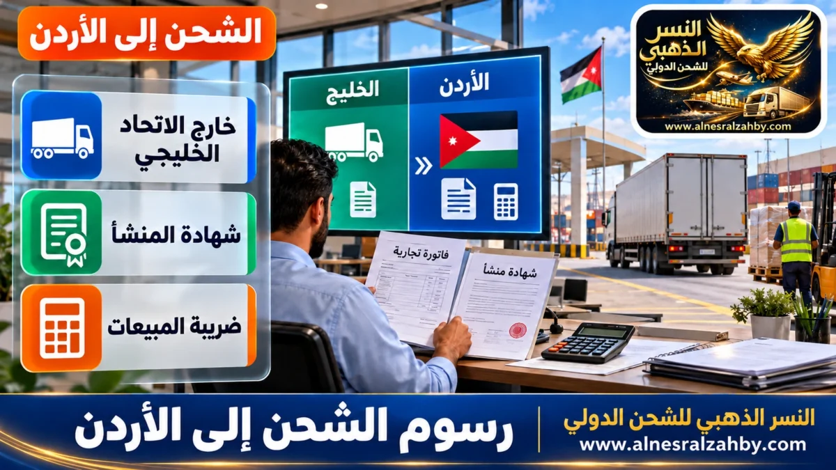 رسوم الشحن إلى الأردن — النسر الذهبي للشحن الدولي