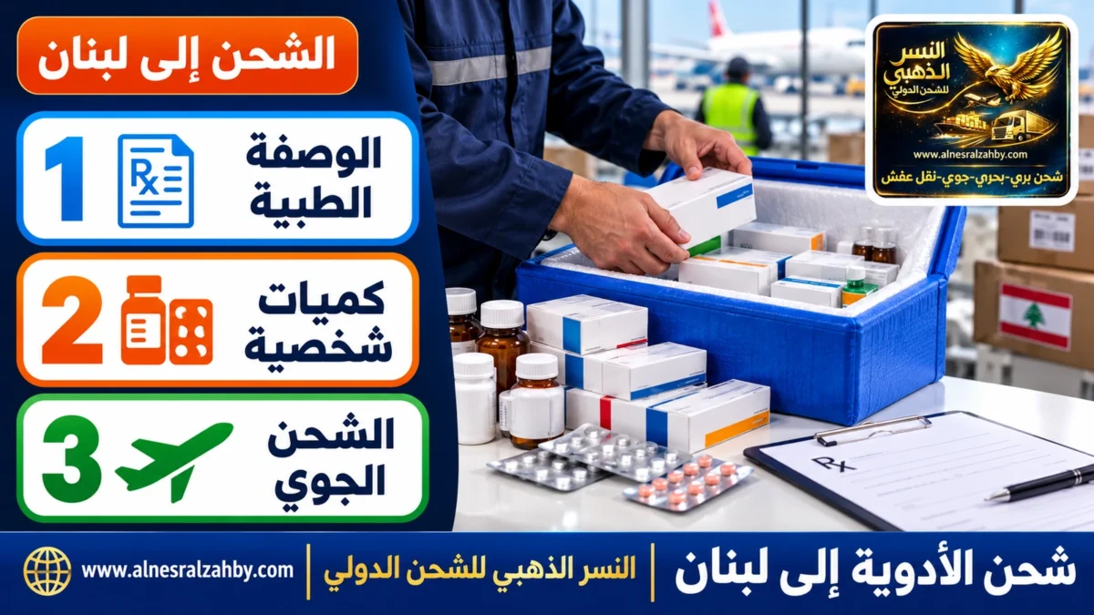 شحن الأدوية إلى لبنان — النسر الذهبي للشحن الدولي
