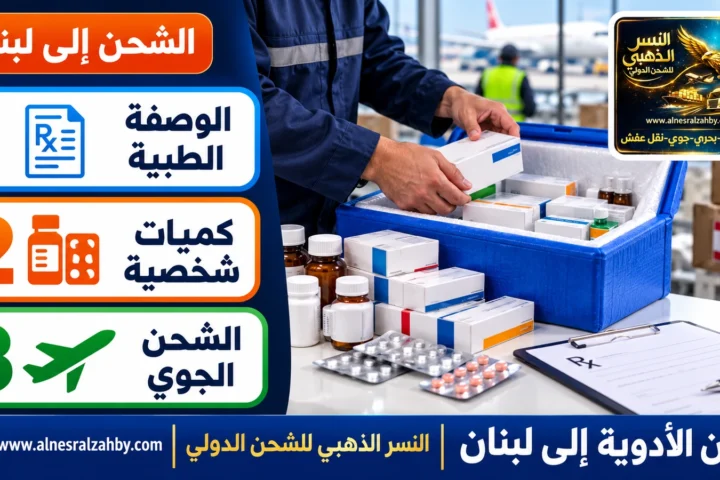 شحن الأدوية إلى لبنان — النسر الذهبي للشحن الدولي