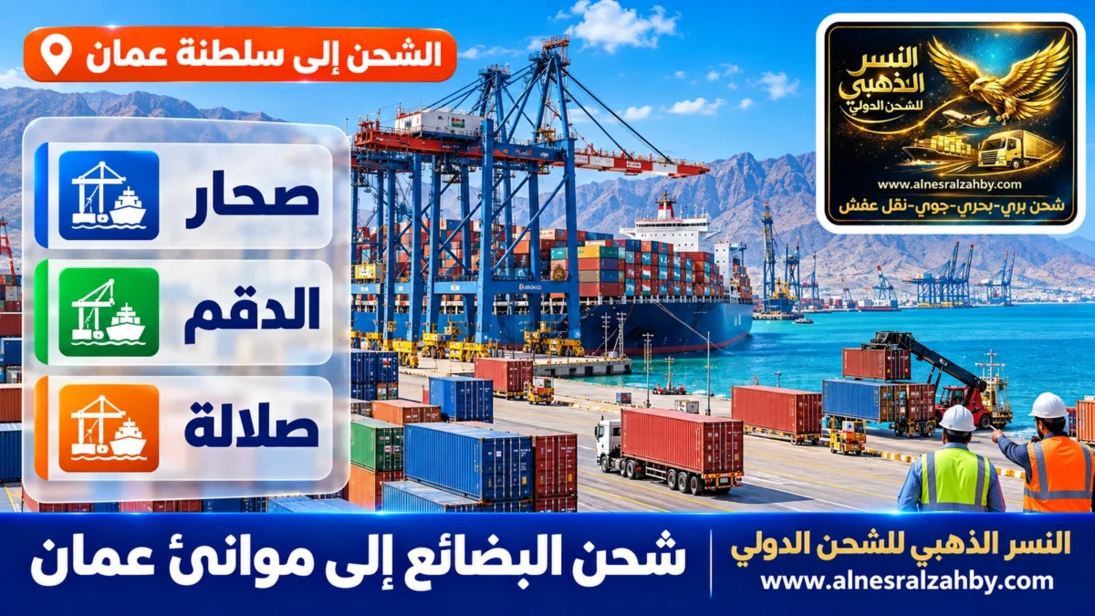 شحن البضائع إلى موانئ عمان — النسر الذهبي للشحن الدولي