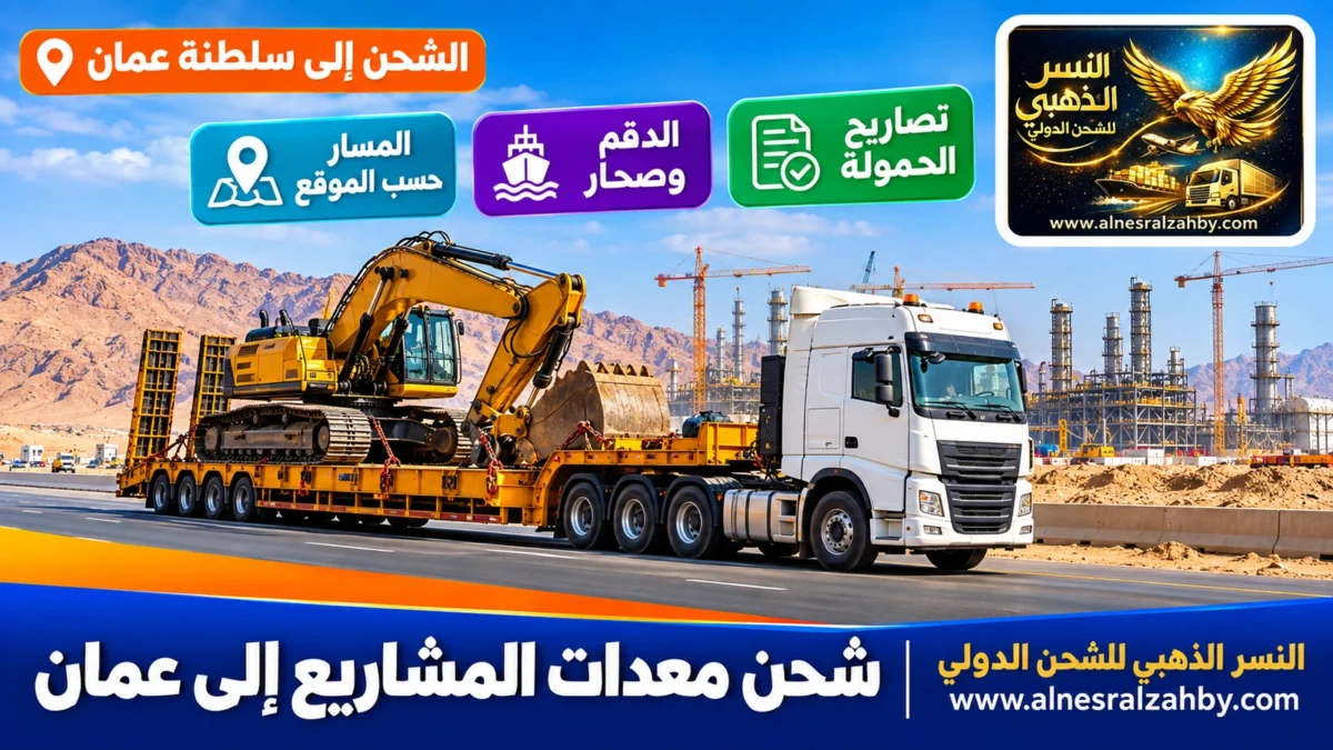 شحن معدات المشاريع إلى عمان — النسر الذهبي للشحن الدولي