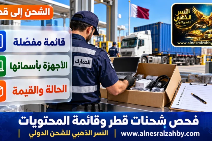 فحص شحنات قطر وقائمة المحتويات — النسر الذهبي للشحن الدولي