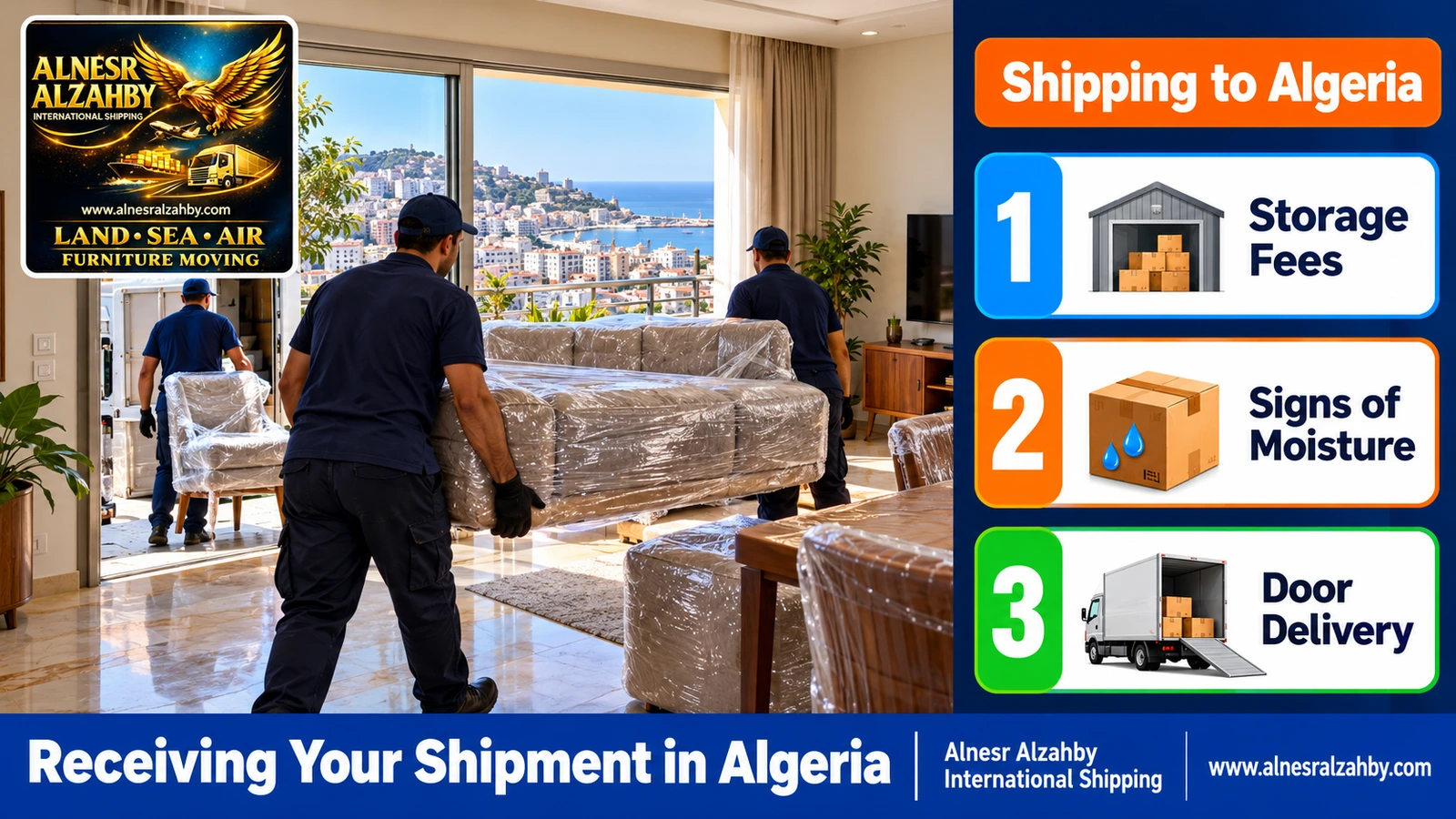 Furniture delivered to a house in Algiers after port clearance