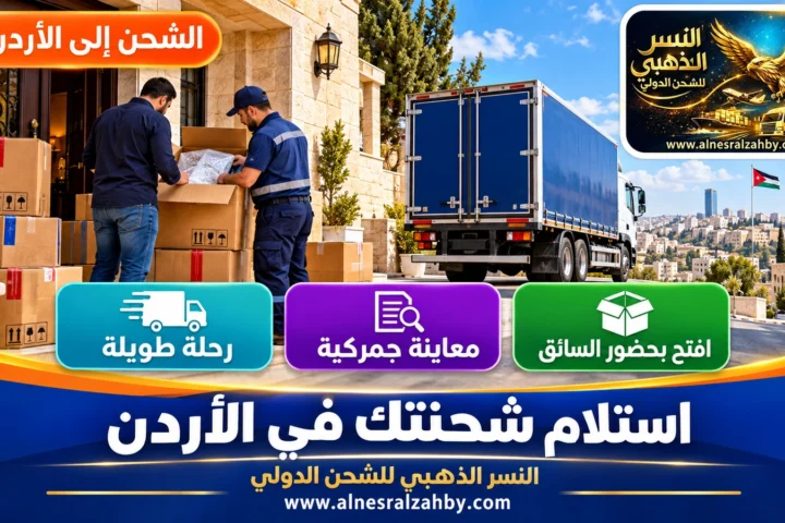 استلام شحنتك في الأردن — النسر الذهبي للشحن الدولي