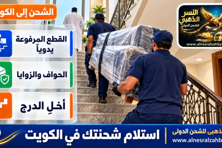 استلام شحنتك في الكويت — النسر الذهبي للشحن الدولي
