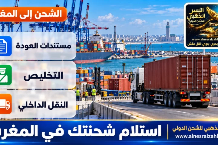 استلام شحنتك في المغرب — النسر الذهبي للشحن الدولي