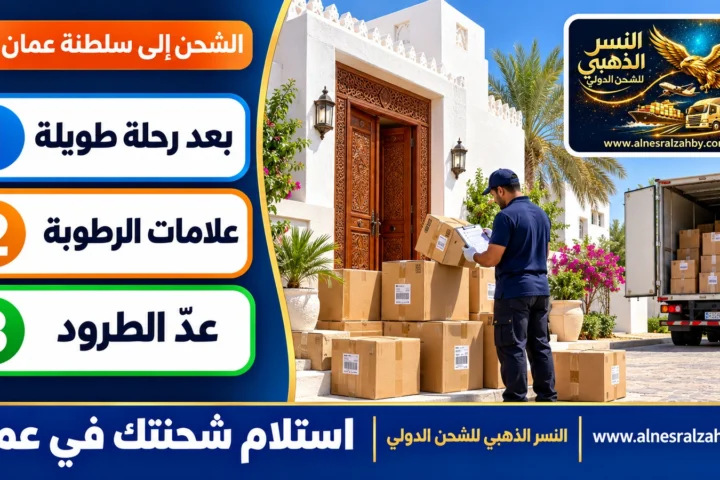 استلام شحنتك في عمان — النسر الذهبي للشحن الدولي