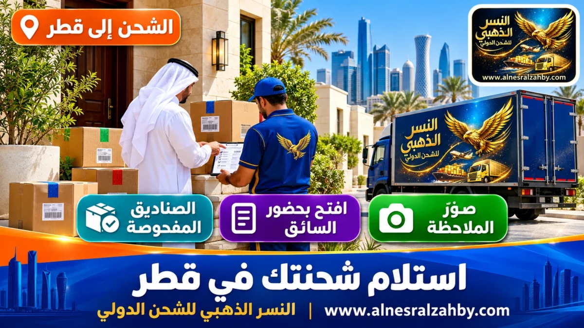 استلام شحنتك في قطر — النسر الذهبي للشحن الدولي