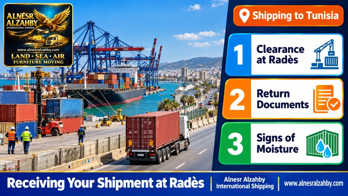 Receiving Your Shipment at Radès — Alnesr Alzahby International Shipping
