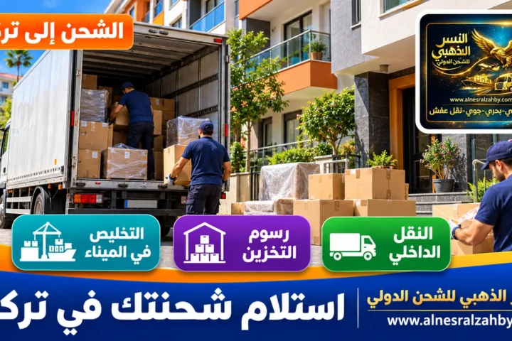 استلام شحنتك في تركيا — النسر الذهبي للشحن الدولي