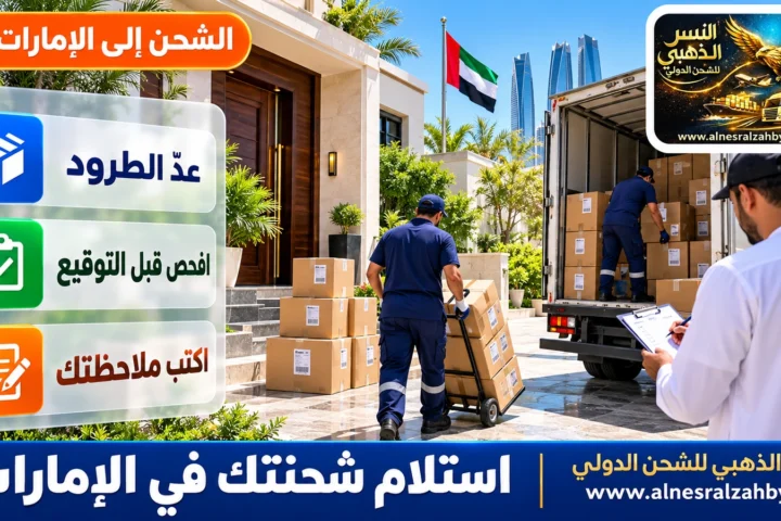 استلام شحنتك في الإمارات — النسر الذهبي للشحن الدولي