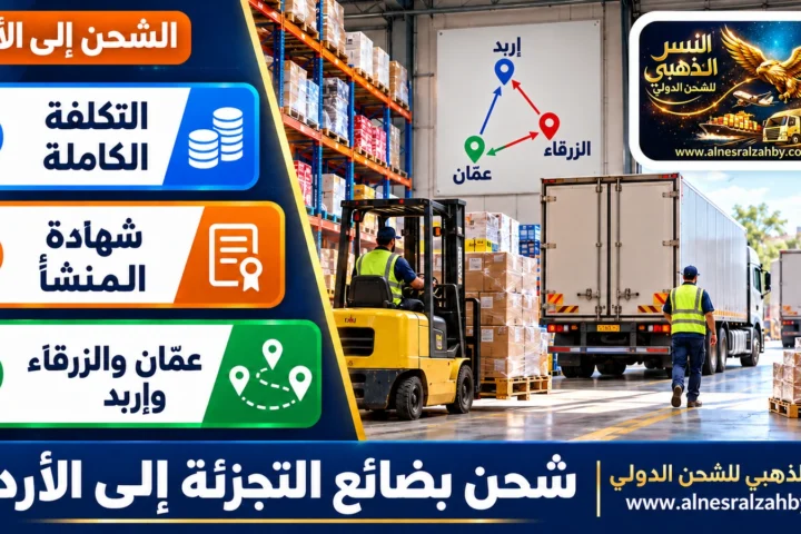 شحن بضائع التجزئة إلى الأردن — النسر الذهبي للشحن الدولي