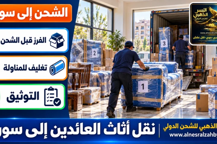 نقل أثاث العائدين إلى سوريا — النسر الذهبي للشحن الدولي