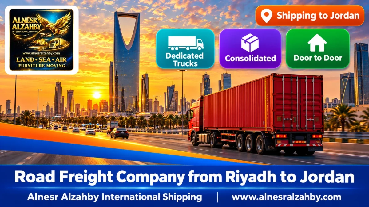 Road Freight Company from Riyadh to Jordan — Alnesr Alzahby International Shipping