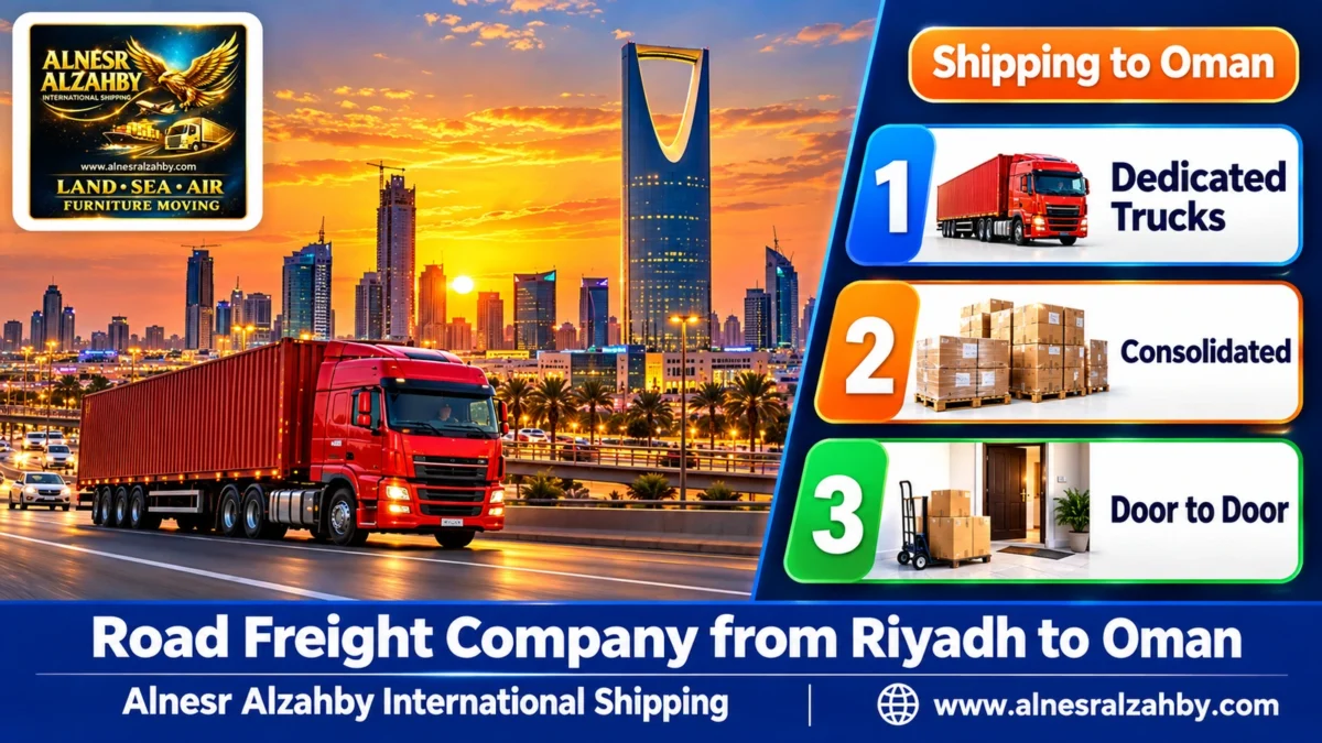 Road Freight Company from Riyadh to Oman — Alnesr Alzahby International Shipping