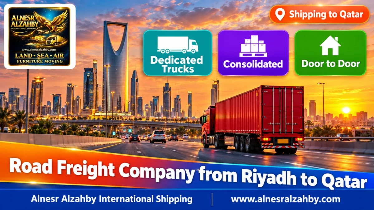 Road Freight Company from Riyadh to Qatar — Alnesr Alzahby International Shipping