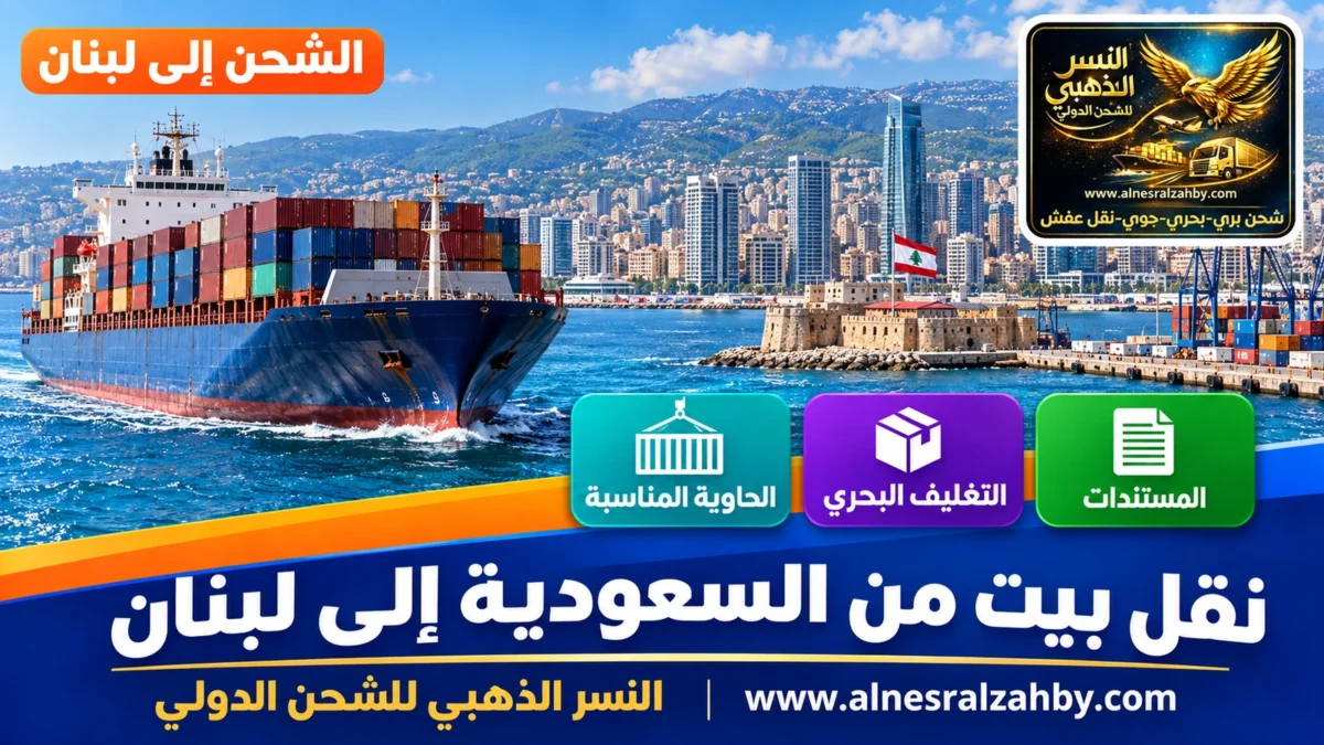 نقل بيت من السعودية إلى لبنان — النسر الذهبي للشحن الدولي