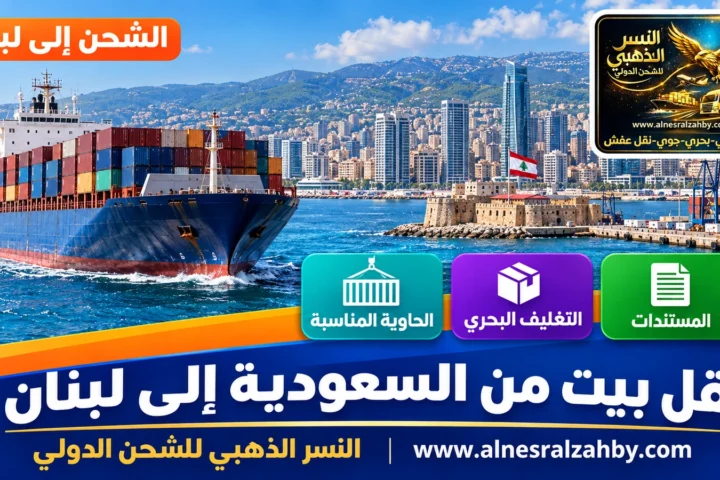 نقل بيت من السعودية إلى لبنان — النسر الذهبي للشحن الدولي