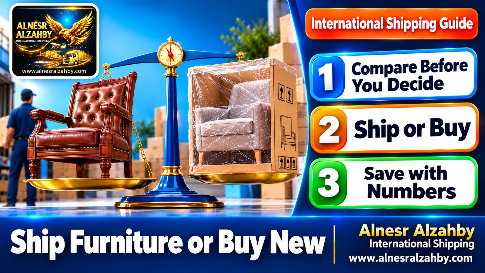 A visual comparison between shipping cost and the price of new replacement furniture