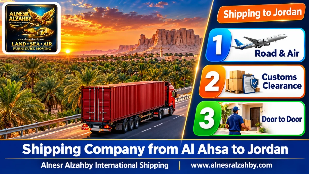 Shipping Company from Al Ahsa to Jordan — Alnesr Alzahby International Shipping