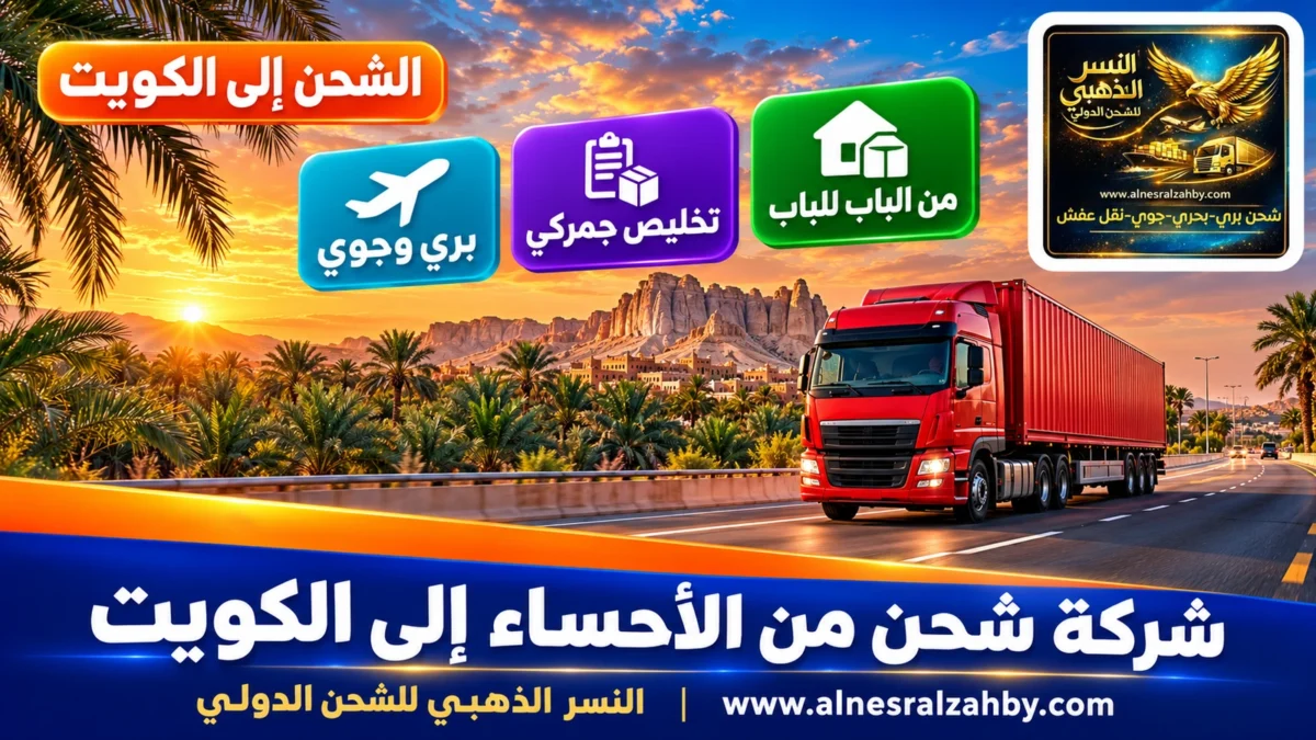 شركة شحن من الأحساء إلى الكويت — النسر الذهبي للشحن الدولي