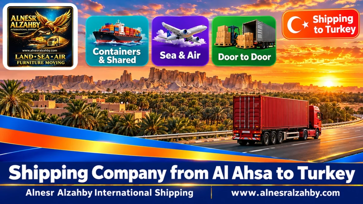 Shipping Company from Al Ahsa to Turkey — Alnesr Alzahby International Shipping