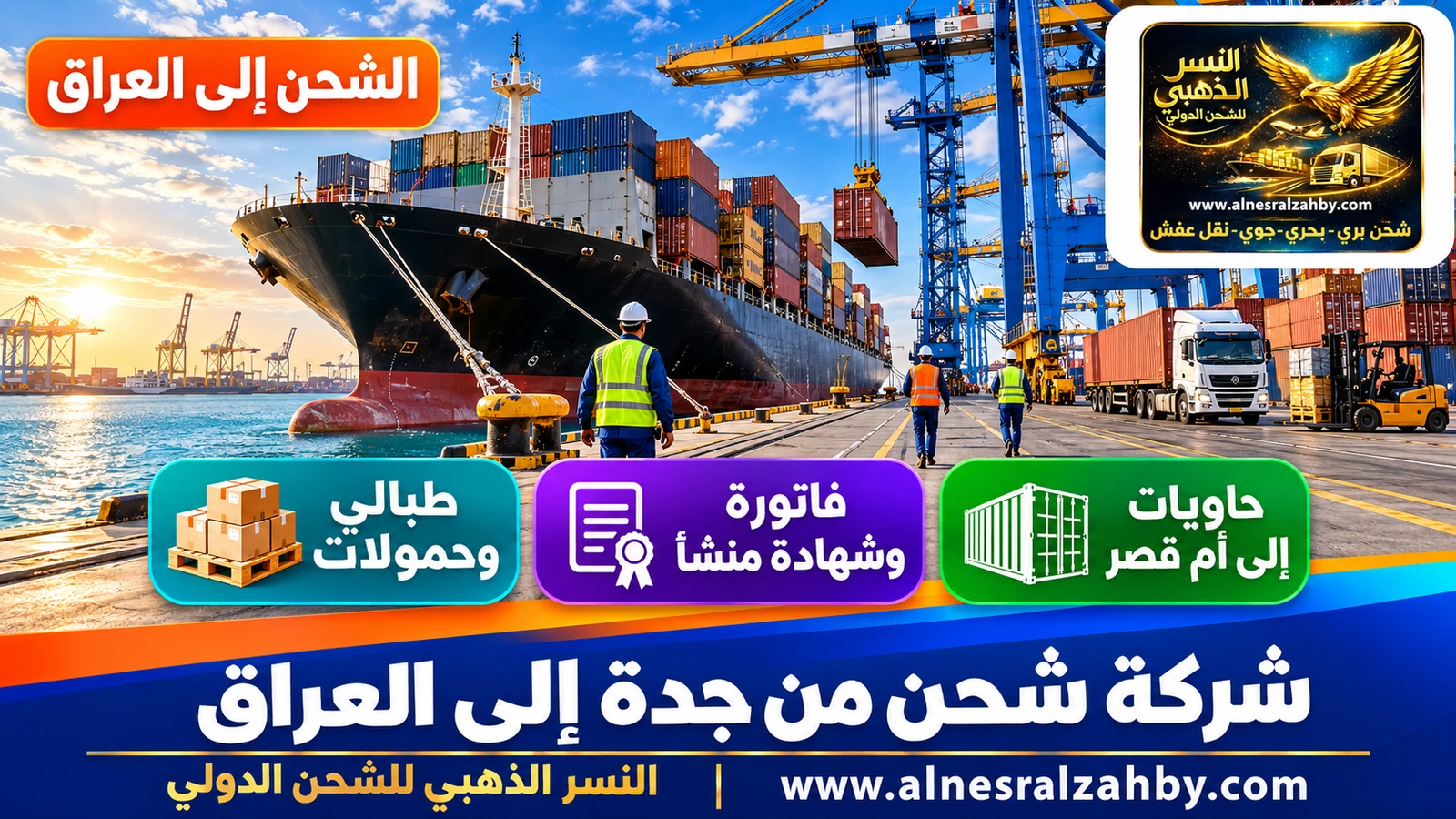 سفينة حاويات في ميناء أم قصر بالبصرة