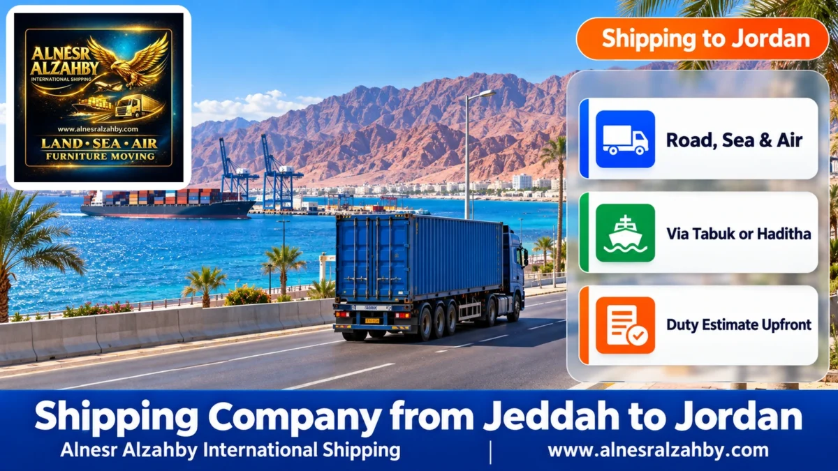 Shipping Company from Jeddah to Jordan — Alnesr Alzahby International Shipping